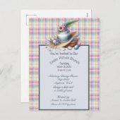 イースター ボンネットと卵のポットラック ブランチの招待状 シーズンポストカード (正面/裏面)