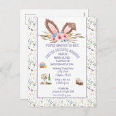 イースター・ポットラック・ブランチ招待状 シーズンポストカード (正面/裏面)