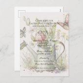 イースター・ポットラック・ブランチ イースター・エッグハント招待状 シーズンポストカード (正面/裏面)