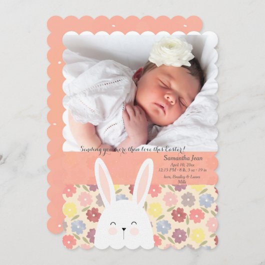 イースター・メドレーの写真誕生のお知らせ シーズンカード (正面/裏面)