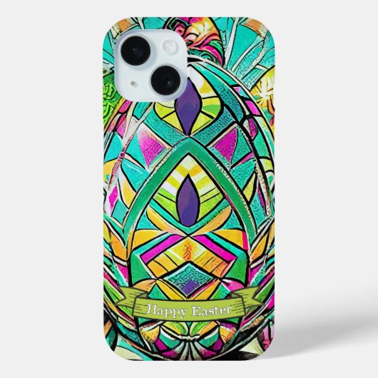 イースター モチーフのカラフルなキャラクターとイースターエッグ 9073 Case-Mate iPhoneケース (裏面)