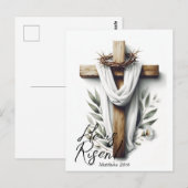 イースター・モーニング・クロス with トゲの冠 ポストカード (正面/裏面)