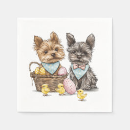 イースター ヨークシャーテリア スタンダードカクテルナプキン