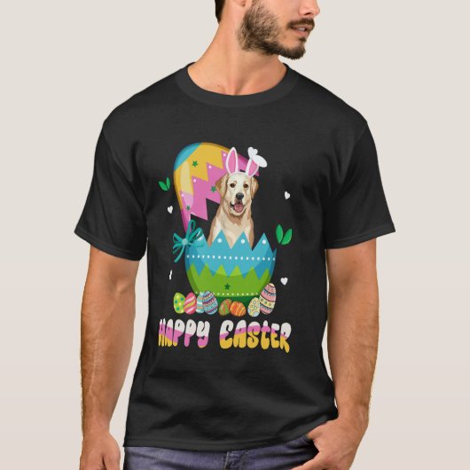 イースター ラブラドール・レトリーバー ウサギの耳 Tシャツ (正面)