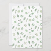 イースター ランチョン バニー ウサギ セージ フローラル リース 招待状 (裏面)