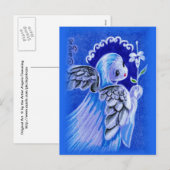 イースター・リリーとのかわいいブルーエンジェル シーズンポストカード (正面/裏面)