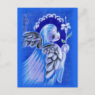 イースター・リリーとのかわいいブルーエンジェル シーズンポストカード