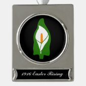 イースター・リリーの旗の装飾 シルバープレートバナーオーナメント (正面)