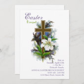 イースター・リリー及び十字の招待状 招待状 (正面/裏面)