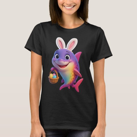 イースター・レインボーシャーク Tシャツ (正面)