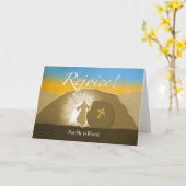 イースター、レジョイス!彼は起き上がったからだキリストの墓 カード (黄色い花)