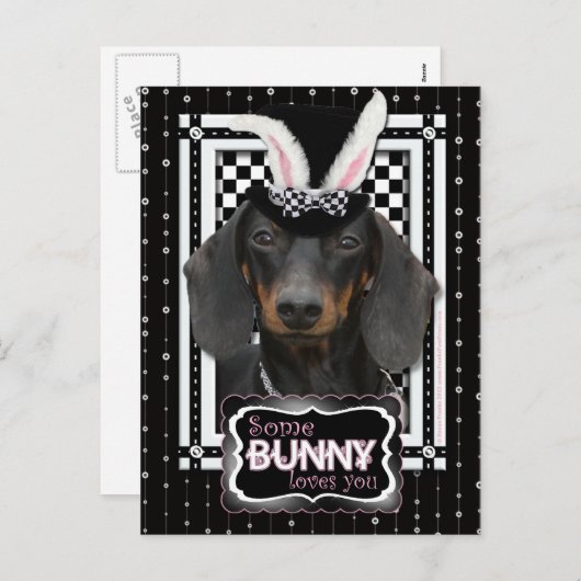 イースター – 一部のバニーはあなたを愛している – Dachshund シーズンポストカード (正面/裏面)