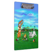 イースター – 子犬のカポウサギと雛 クリップボード (右)