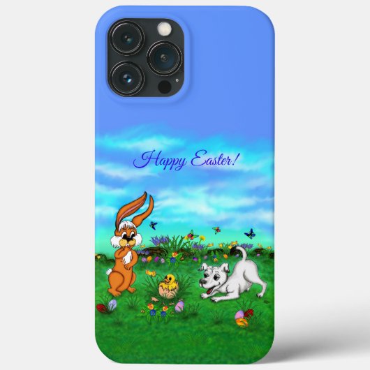 イースター – 子犬のカポウサギと雛 Case-Mate iPhoneケース (裏面)