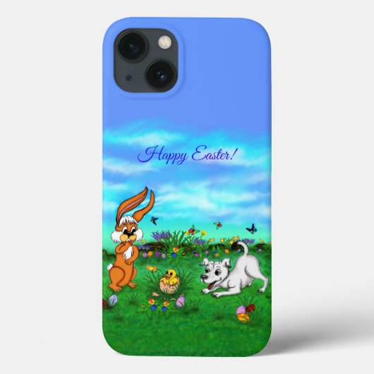 イースター – 子犬のカポウサギと雛 Case-Mate iPhoneケース (裏面)