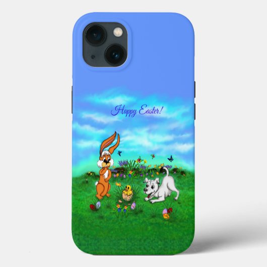 イースター – 子犬のカポウサギと雛 Case-Mate iPhoneケース (裏面)