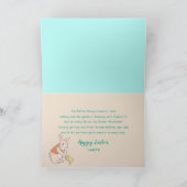 イースター、孫娘、バニーガーデニング、フェンス カード (内部)