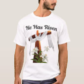 イースター、彼はキリスト教のTシャツを復活させた Tシャツ (正面)