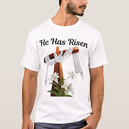 イースター、彼はキリスト教のTシャツを復活させた Tシャツ (正面)