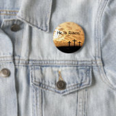 イースター"彼は上がった"ボタン、十字および日没です 缶バッジ (インサイチュ)