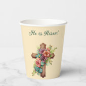 イースター「彼は上昇している」カスタマイズ可能なインテリア 紙コップ (裏面)