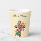 イースター「彼は上昇している」カスタマイズ可能なインテリア 紙コップ (正面)