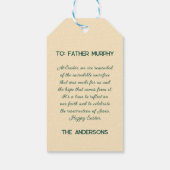 イースター「彼は上昇している」カスタマイズ可能な文字 ギフトタグ (裏面)