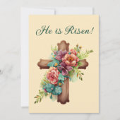 イースター「彼は上昇している」カスタマイズ可能な文字 シーズンカード (正面)