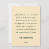 イースター「彼は上昇している」カスタマイズ可能な文字 シーズンカード (裏面)