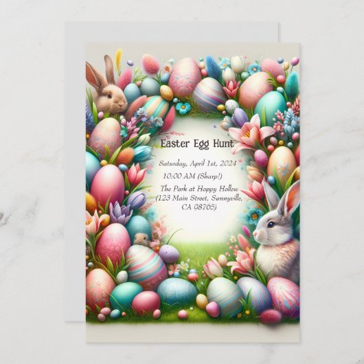 イースター 招待状 (正面/裏面)