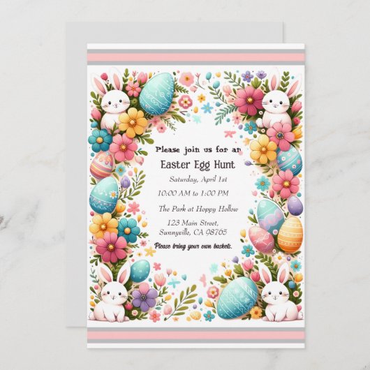 イースター 招待状 (正面/裏面)