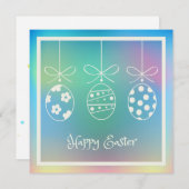 イースター 春のキュートなウサギ イースターエッグ ハント シーズンカード (正面/裏面)