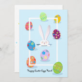 イースター 春の かわいい ウサギ イースターエッグ ハント シーズンカード (正面/裏面)