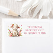 イースター – 水彩ラム – 卵と花 –  ラベル (インサイチュ)