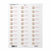 イースター – 水彩ラム – 卵と花 –  ラベル (フルシート)