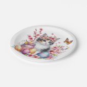 イースター – 水彩子猫 –  ペーパープレート (アングル)