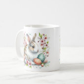 イースター – 水色ウサギ – コーヒーマグカップ (正面左)