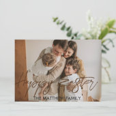 イースター、父エレガント家の書道写真 カード (スタンド正面)