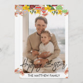 イースター、父エレガント家の書道写真 シーズンカード (正面/裏面)