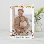 イースター、父エレガント家の書道写真 シーズンカード (スタンド正面)