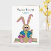 イースター, 甥, イースターうさぎのぬいぐるみ カード (黄色い花)