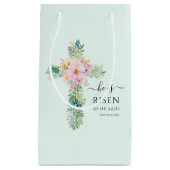 イースター,緑の水彩の十字架に スモールペーパーバッグ (正面)