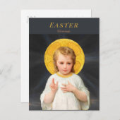 イースター・賛美キリストの子供のエマイル・ムニエ シーズンポストカード (正面/裏面)