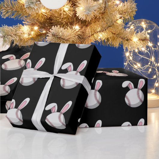 イースター 野球 ウサギ かわいい ウサギの耳 ラッピングペーパー (クリスマス)