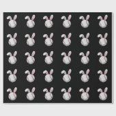 イースター 野球 ウサギ かわいい ウサギの耳 ラッピングペーパー (フラット)