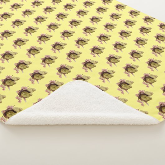 イースター、黄色いヒナ2羽 シェルパブランケット (3/4)