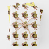 イースター、黄色いヒナ2羽 ラッピングペーパーシート (インサイチュ)