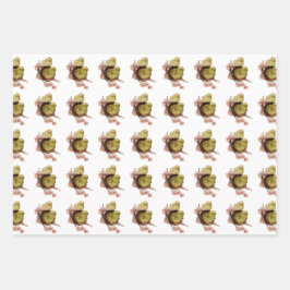 イースター、黄色いヒナ2羽 ラッピングペーパーシート