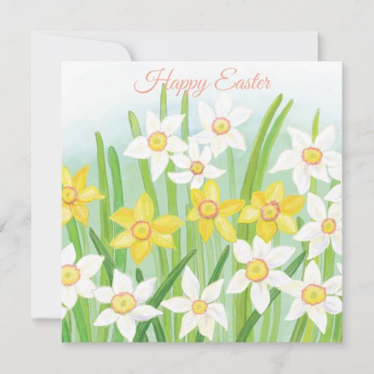 イースター(黄色と白) カード (正面)