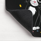 イースター 黒猫 タキシード ウサギ 兎耳 たまご マウスパッド (コーナー)